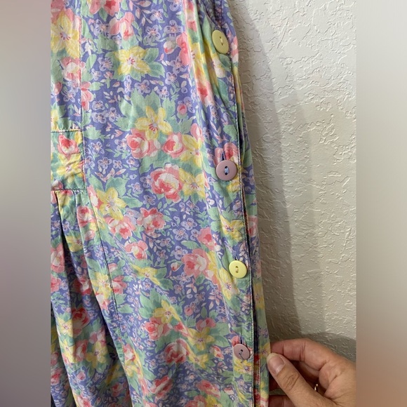 Vintage Pudding Shop April Cornell Dress Size 3 Purple Floral Sleeveless Button - Picture 3 of 11